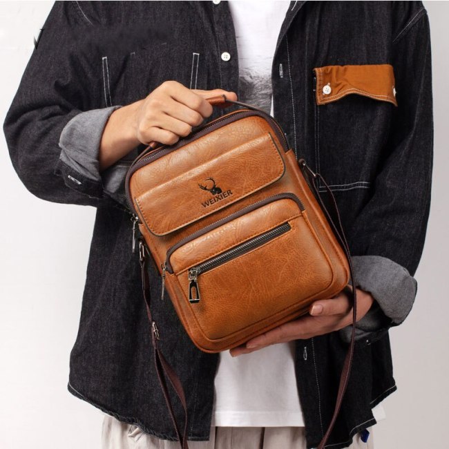 New Shoulder Bag Men Casual Crossbody Bags man bags for Male PU Leather Handbag Capacity Men Messenger Bags Tote Bag
