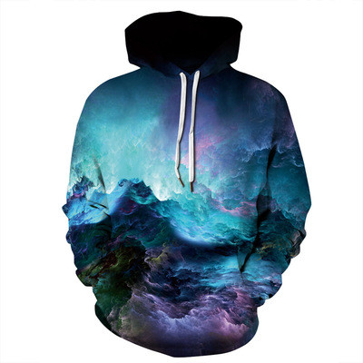Starry sky 3D digital printing couple outfit hooded sweater