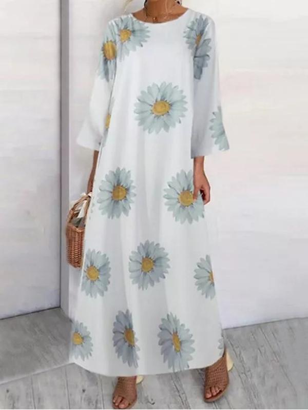 Women's Bohemian Daisy Print Dress