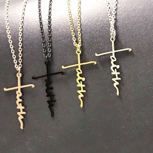 Faith Letter Pendant Necklace