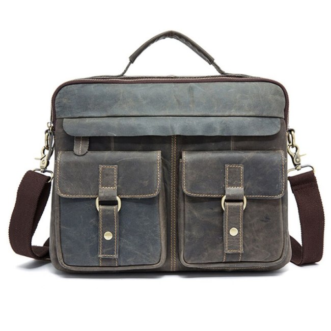 Casual Leather Men's Bag Genuine Leather Messenger Bag Men Shoulder Bags Male Laptop Briefcase Bag Capacity Men Handbag for male