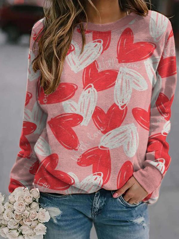Women's Valentine's Day Love Printed Casual Sweatshirt