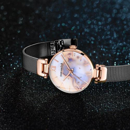 Kobiety Zegarki New DOM Rose gold Silver Ladies Bracelet Watch womens quartz dress wristwatch