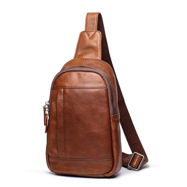 Genuine leather Crossbody Bag for Men Bags Shoulder Mini Crossbody Bag Vintage Male Short Trip Chest Bag Waist Bag