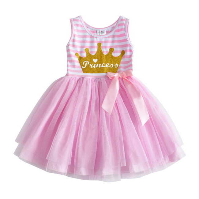 Princess Dresses Flying Sleeve Kids Dress Unicorn Party Girls Dresses 3-8Y