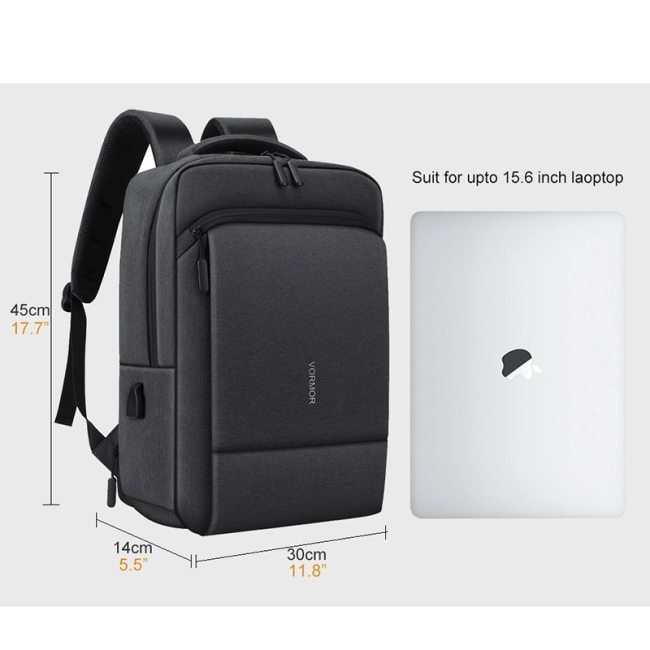 VORMOR 15.6 Inch Laptop Backpack Men USB Charging Waterproof Travel Backpack Students Rucksack Male Vintage School Bag mochila