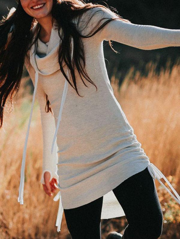 Women's finger-length long hoodie