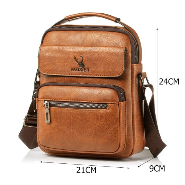 New Shoulder Bag Men Casual Crossbody Bags man bags for Male PU Leather Handbag Capacity Men Messenger Bags Tote Bag