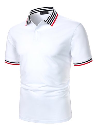 Men's Striped Pattern Polo Shirt