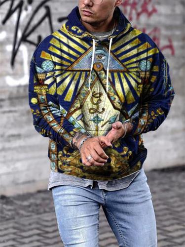 Men's Masonic Faith Elements Print Pullover Sweatshirt
