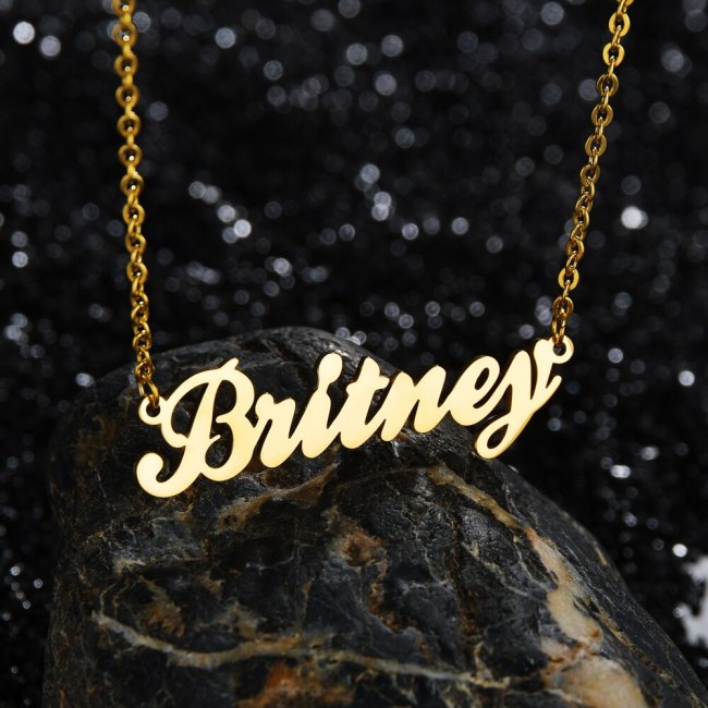 Goxijite Custom Cursive Font Name Necklace Personalized Handmade Baby Girls Boys Name Charm Jewelry Wedding Gift