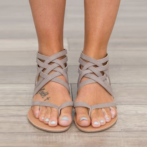 Women Sandals Plus Size Gladiator Sandals For Beach Summer Shoes Woman Rome Flat Sandals Soft Flip Flop Female Summer Sandals 43