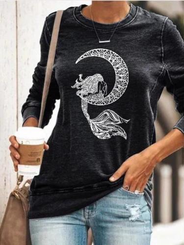 Woman Mermaid Printed Sweatshirt