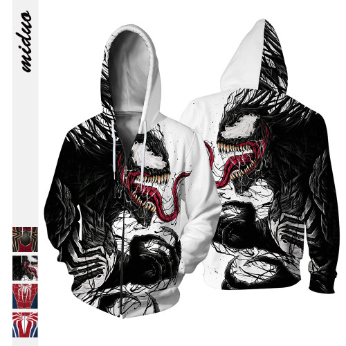 Venom digital printed zipper autumn/winter sweater