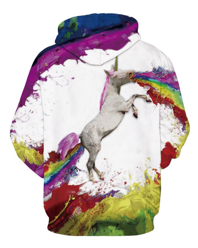 3D Horse Digital Printing Hooded Couple Sweatshirt