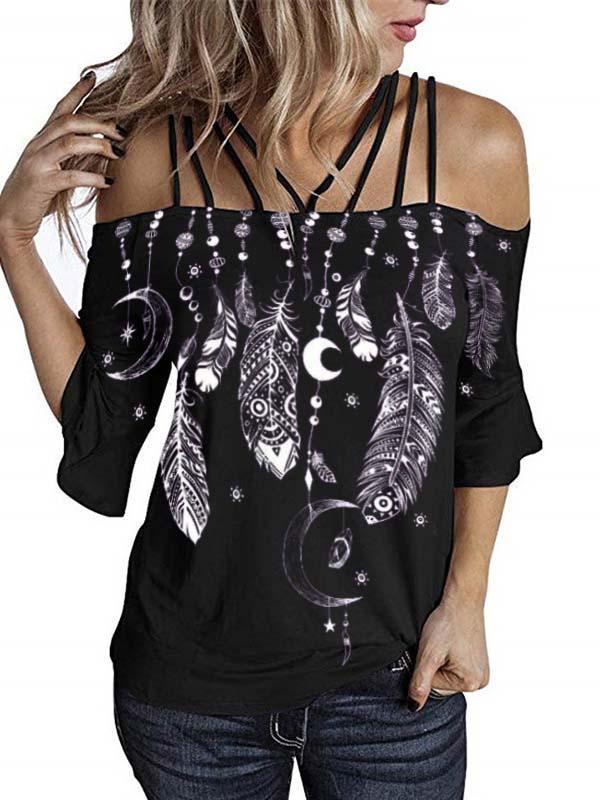 Women's Feather Chime Print T-shirt