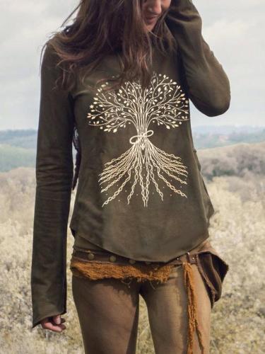Women's Vintage Retro Tree Moon Sweatshirt