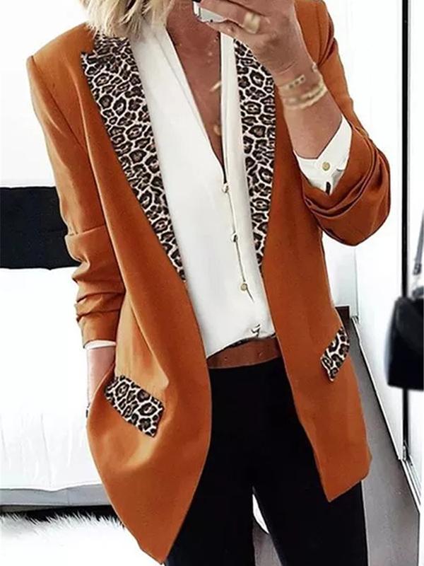Ladies slim leopard print BusinessSuit