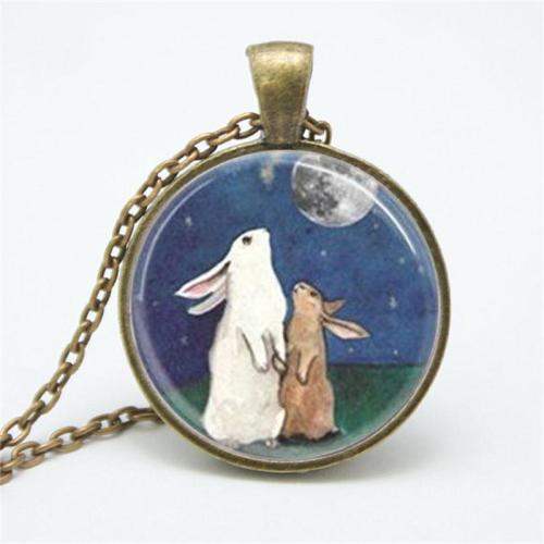 Moon Moon Rabbit Time Gem Necklace
