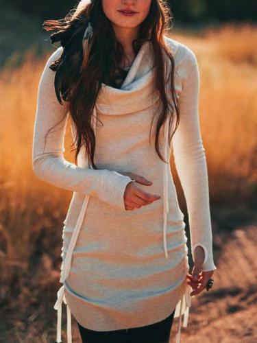 Women's finger-length long hoodie
