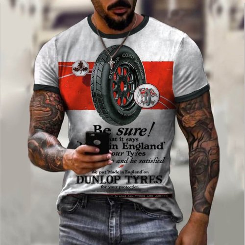 Men's Retro Print Short-sleeved T-shirt