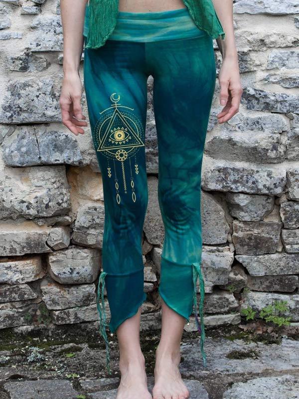 Women's Retro Dye Print Cropped Trousers