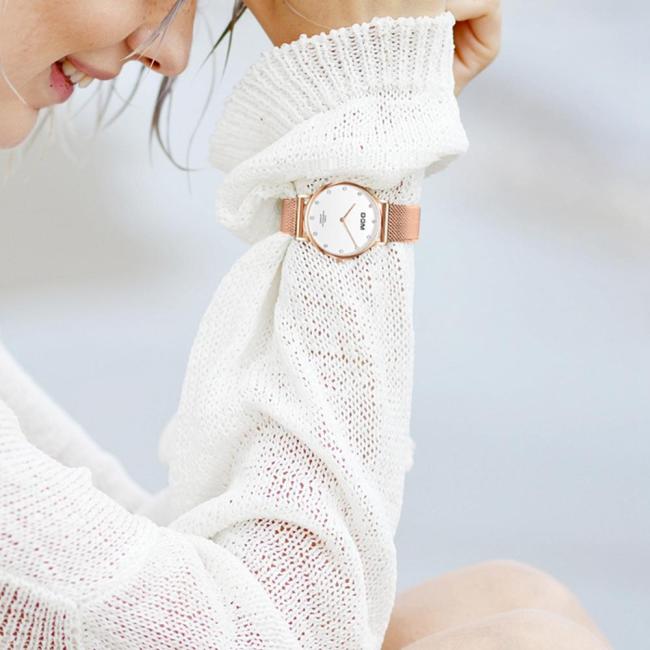 Watch Women DOM Top Brand Luxury Quartz zegarek Casual kwarcowy zegarek skórzany pasek Mesh ultra cienki zegar