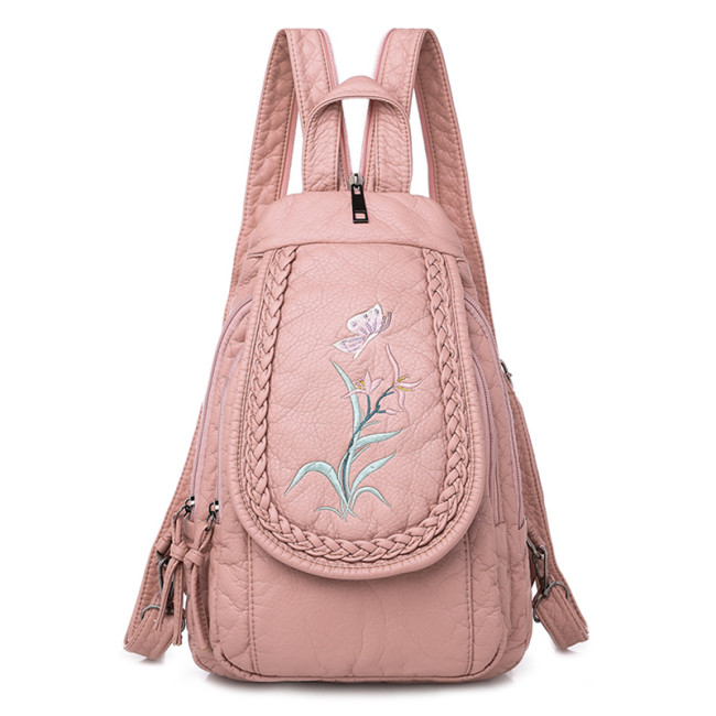 Backpack for Women White Leather Backpack School Bag
