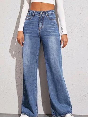 Women's autumn and winter casual wide-leg jeans