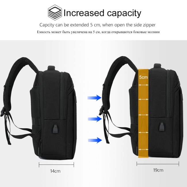 VORMOR Brand Enlarge Backpack Men USB Charge 15.6 Inch Laptop Bag Male Anti-theft Waterproof School Backpacks