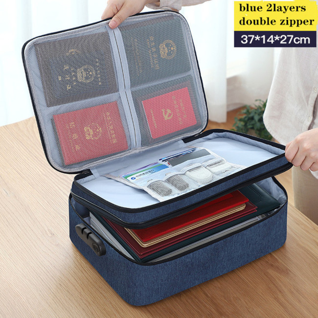 Large Capacity Multi-Layer Document Tickets Storage Bag with Lock