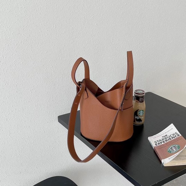 Women Bucket Handbag Soft PU Leather Personality Totes Bag