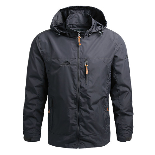 Men's waterproof and windproof hooded jacket