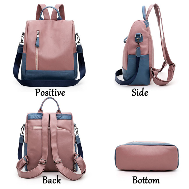 Women high quality PU leather backpack anti-theft travel school bags
