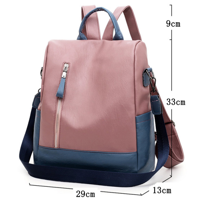 Women high quality PU leather backpack anti-theft travel school bags