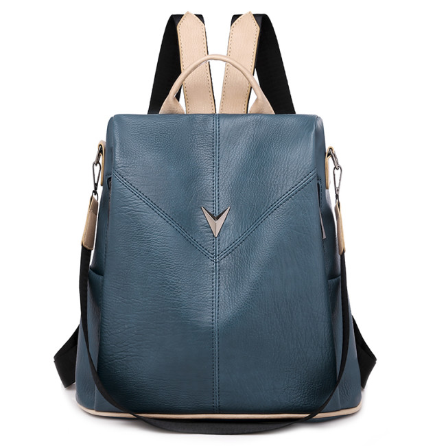 Anti-theft backpack women soft pu leather shoulder bags