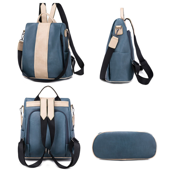 Anti-theft backpack women soft pu leather shoulder bags