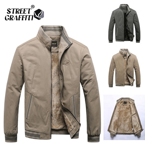 Autumn Men Jackets 100% Cotton Casual Solid Fashion Vintage
