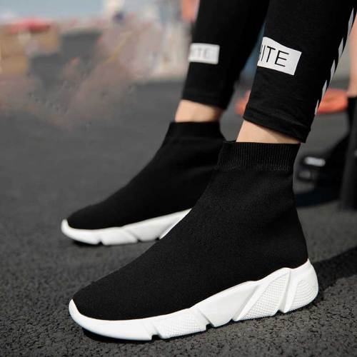 Vulcanized Shoes Female Trainers Slip-on Stretch Platform Shoes