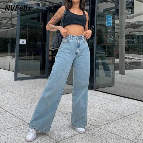 Wide Leg Jeans Women Loose High Waist Straight Denim Pants Plus Size Casual Baggy Jean Trousers Washed Classic Female Pants New