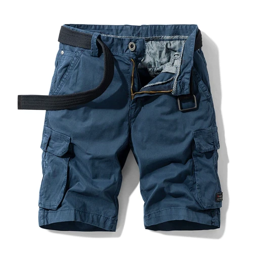 Luulla Men 2020 Summer New Casual Vintage Twill Cotton Cargo Shorts Men Outwear Fashion Solid Classic Pockets Legwear Shorts Men