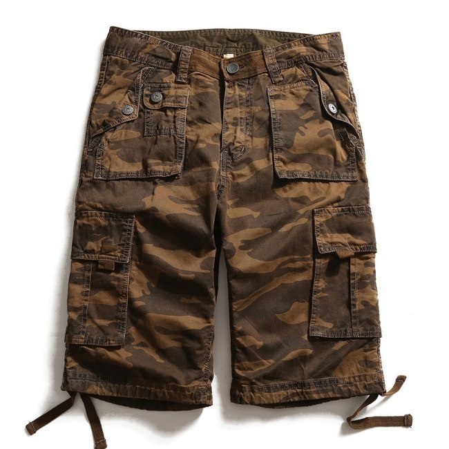 Plus Size 40 Men Summer Casual Cotton Cargo Shorts Men Camouflage Military Fashion Short Pants Brand Clothing Pocket Shorts Men