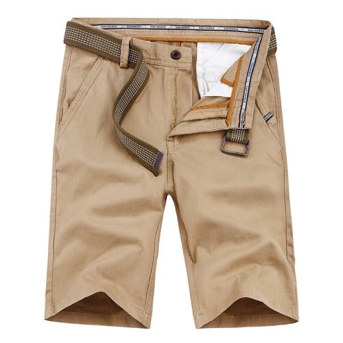 Luulla Men Summer New Casual Loose Fit Twill Pockets Cargo Short Pants Men Solid Color Belted Messenger Cargo Shorts Men Pant