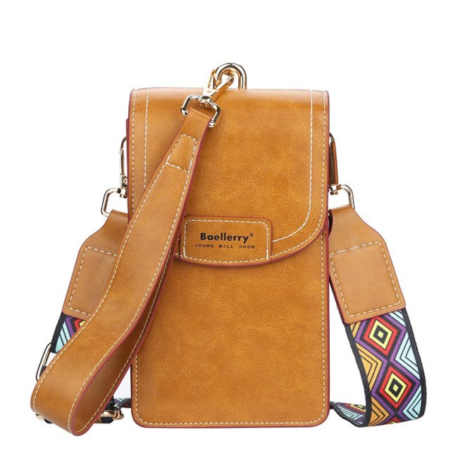 Geestock Fashion Shoulder Phone Bag for Women's Luxury PU Leather Clutch Crossbody Bags Cell Phone Pocket Bohemian Strap