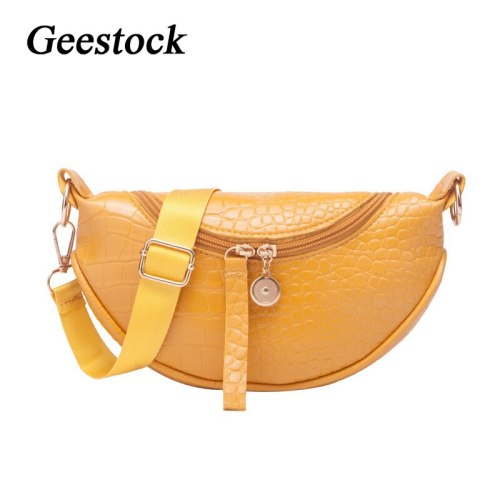 Geestock Women's Shoulder Bag PU Leather Fashion Waist Bags Crocodile Pattern Designer Crossbody for women Phone Bag Case