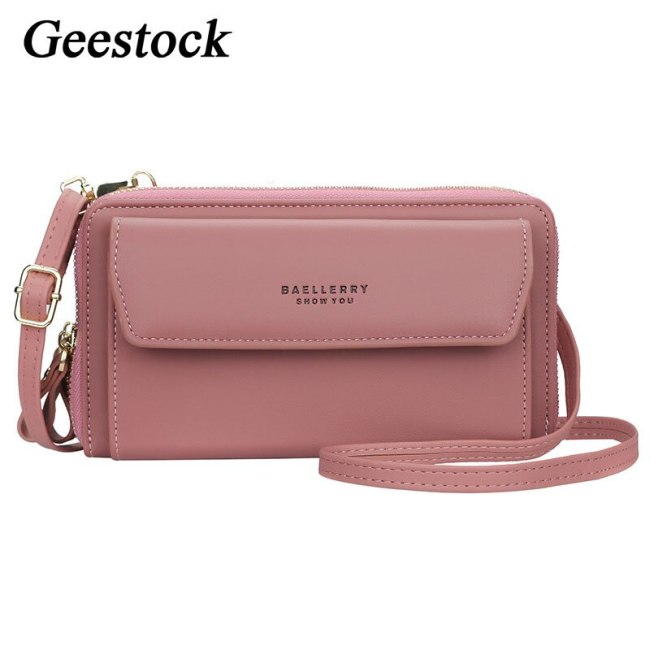 Geestock Women Crossbody Bags Designer Female Small Shoulder Bag Top Quality Long Wallet PU Leather Phone Pocket Clutch Bag