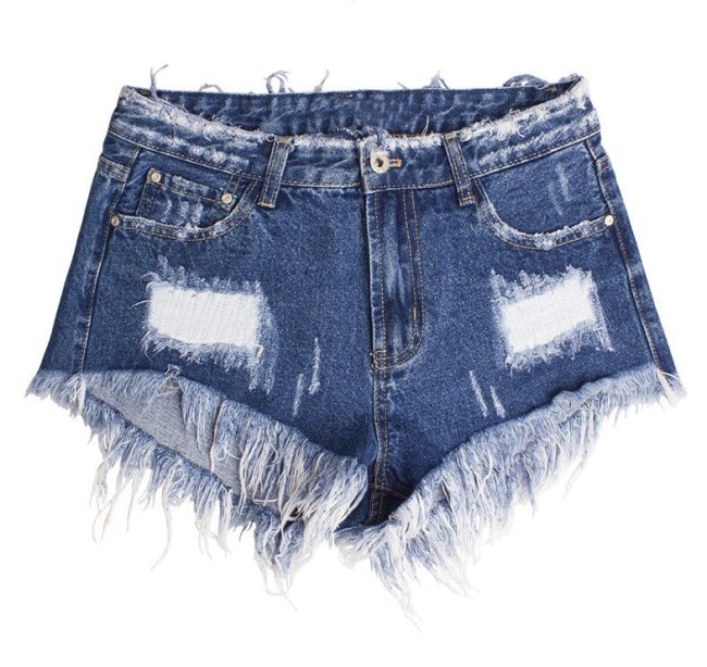 Women's Distressed Denim Shorts Fashion Brand Vintage Tassel Ripped Loose High Waist Shorts Punk Sexy Short Jeans