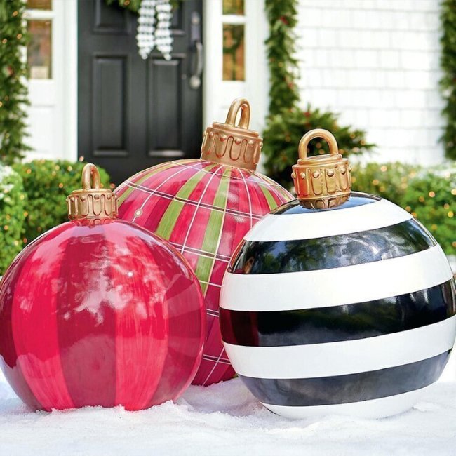 Outdoor Christmas PVC inflatable Decorated Ball-Easy Outdoor Giant Christmas Ornaments