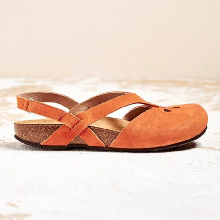 Suede Leather Slip-On Soft Footbed Sandals