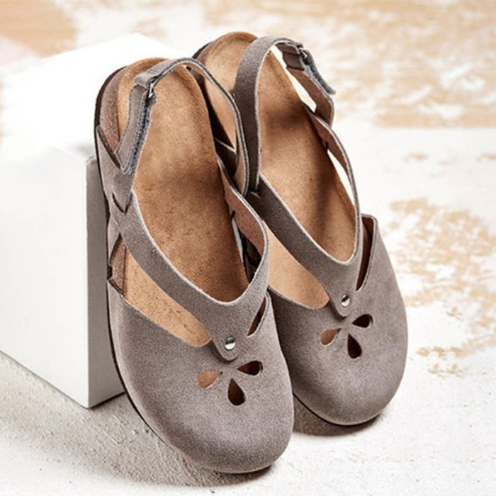 Suede Leather Slip-On Soft Footbed Sandals